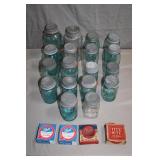 18pcs Various Zinc Lid Antique Canning jars