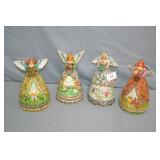 4pcs 9" Tall jim Shore $ Seasons Angel Figures