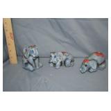 3pc Set Floral Friends Elephant Figures