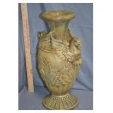 17" Winged Griffin Handled Raised Accent Vase