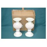 Pair 10" Floral Candle Stands New in Box