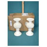 Pair 10" Floral Candle Stands New in Box