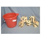 5pcs 4" Yard Yahtzee Wooden Dice Set