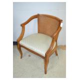 Hollywood Regency Style Cane Backed Barrel Chair