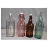 Lot of 4 Beer, dairy & Other Vintage Bottles