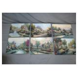 6pcs Bradford Ex. Thomas Kinkade Collector Plates