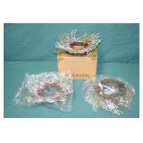 3pc 10" Red & Silver Deco Wreaths New in Box