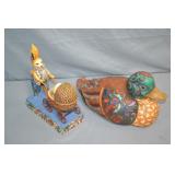 2pcs Jim Shore Bunny w/ Carriage & Duck
