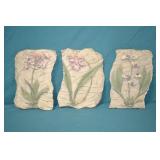 3pcs 8" x 11" Floral Wall DEco Plaques