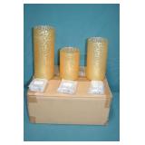 3pc Set Gold Glass Hurricanes New in Box