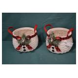 2pcs 6" x 9" Christmas Baskets