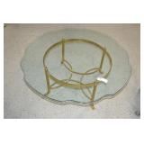Large Brass base Glass Top Coffee Table