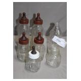 Lot Antique Glass baby Bottles