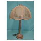Mid Century 31" Tall Woven Shade Table lamp