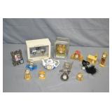 14pcs Miniature Brass & Other Clocks
