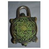 Vintage 5" Turtle Brass Padlock