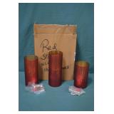 3pc Red Starry Nights Illuminated Hurricanes New