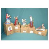 5pcs Various Jim Shore Christmas Figs in Boxes
