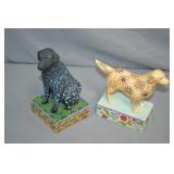 2pcs Jim Shore Black & Yellow Lab FIgures