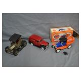2 Various Diecast Banks & Car Radio