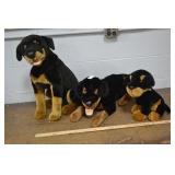 3pcs Various Rottweiler Plush Dogs