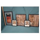 5pcs Framed African Art Prints