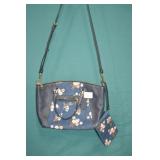 Coach Navy Prarie Floral Denim Satchel & Wristlet