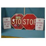 4pcs Metal Stop Signs & No Parking Signs