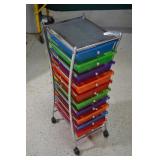 10 Drawer Rolling Organizer Cart