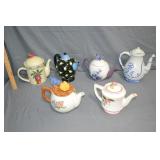 Lot 6pcs Various Ceramic & Porcelain Tea Pots