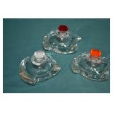 3pc Vintage Modernist Biomorphic Glass Perfumes