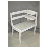 Antique PAinted White Wood Telephone Table