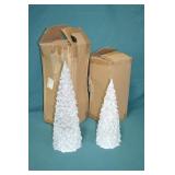 14" & 18" Lighted Glass Molded Christmas Trees new