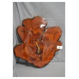 21" Live Edge Burl Wood Mid Century Wall Clock