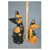2pcs large Floral Friends Cat Statues