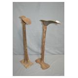 Pair 24" Antiqe Shoe Cobbler Anvil Stands