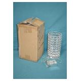 9" Faceted Glass Hurricane New in Box
