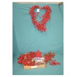 18" Heart Wreath & 23pcs Tree Decor All New