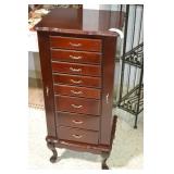 Cherry Wood Floor Model Jewelry Armoire Chest