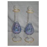 Pair 14.5" Zgallerie Glass Genie Bottles