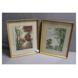 2pcs Original Etchings from Paris Etching Society