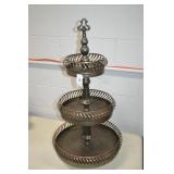 33" Bronze Tone 3 Tier Metal Serving Tower