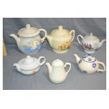 Lot 6pcs Various Ceramic & Porcelain Tea Pots