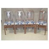 4pcs Queen Anne Style Mahogany Dining Chairs