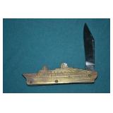 3" Queen Elizabeth II Ship Commemorative Knife