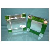 2pc 10" Art Glass Mirror Tiles