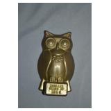 1985 Mueller Brass 3.5" Brass Owl Paperweight