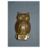 1985 Mueller Brass 3.5" Brass Owl Paperweight