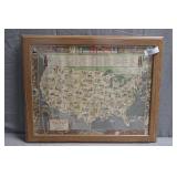Vintage Dorothy Dix Folklore Music map Framed