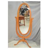 66" Tall Oak Frame Free Standing Dressing mirror